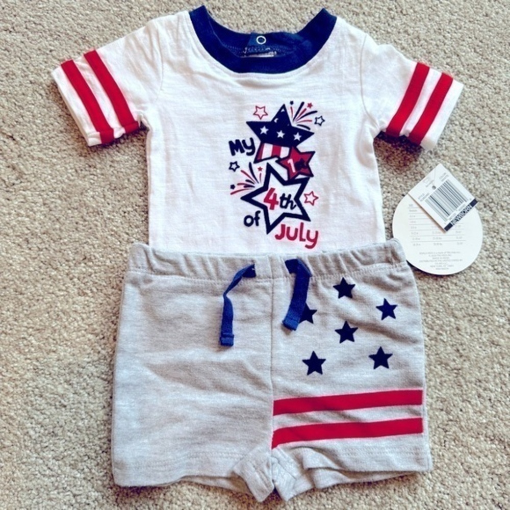 NWT Koala Kids “My 1st 4th of July” newborn 2-piece set